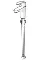 Einhebelmischer in Chrom-Optik mit hohem Auslauf und vertikalem Design. Geeignet für Waschtische. Modell von HANSA.